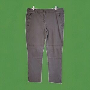 Talbots Pants Women's 14 Gray Utility Modern Zipper Details Stretch